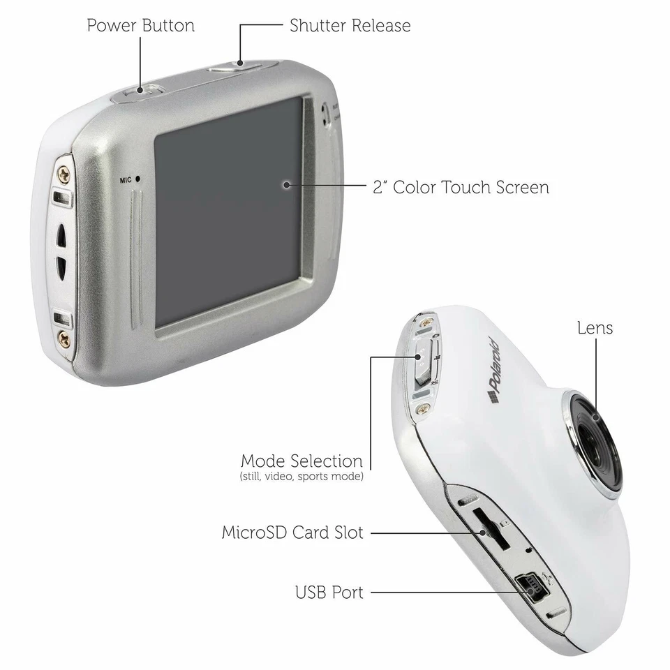 Polaroid XS7 HI-DEF SPORTS VIDEO CAMERA HD 720P 5MP - Image 4 of 4