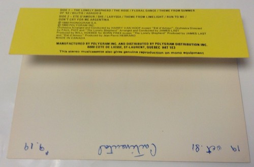 ZAMFIR Tape Cassette THE LONELY SHEPHERD 1980 Mercury Records Canada MCR4-1-4015 - Picture 6 of 9