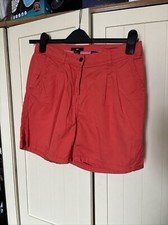 H&M Ladies Shorts Size 10 Orange Pure Cotton