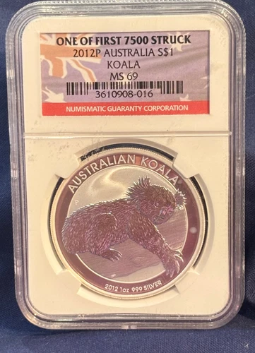 2012P Australia One Dollar Koala NGC MS69 1 Ounce .999 Silver