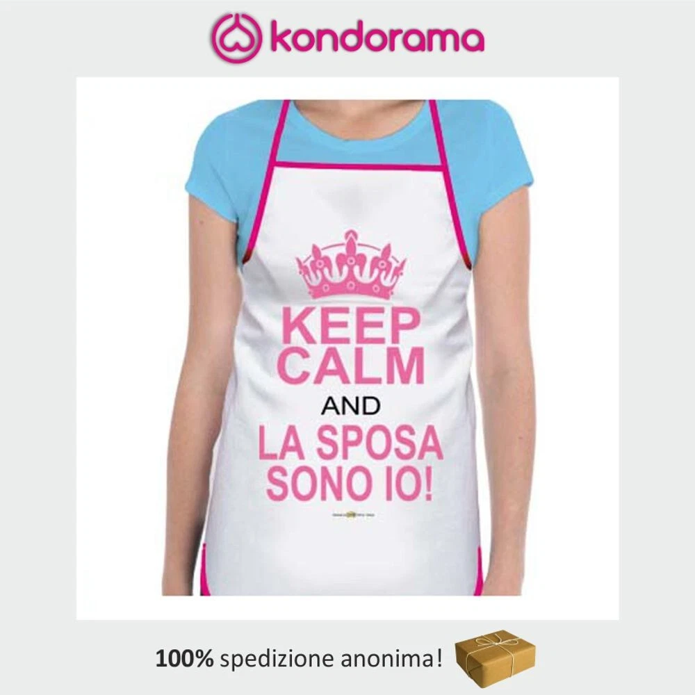 Grembiule Keep kalm and la sposa sono io addio al nubilato