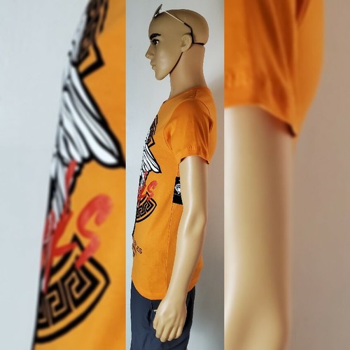 CROOKS CASTLES MEDUSA CIRCLE LARGE LOGO TEE MEN'S SHORT SLEEVE SIZE M ORANGE - Picture 6 of 12