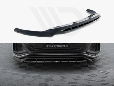 For Audi SQ8 MK1 Maxton Design Front Diffuser Diffusor V2 Gloss Black ABS