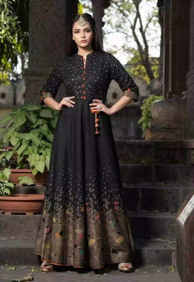 Designer Net Black Long Gown | Indian Online Ethnic Wear Website For Women