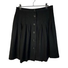 Gap Black Y2K Pleat Button Front A-Line Mini Skirt 4