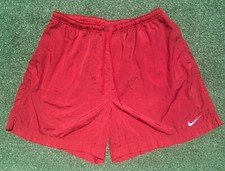 VTG 90 s Nike Embroidered Swoosh White Tag Red Windbreaker Shorts Men s Size XL