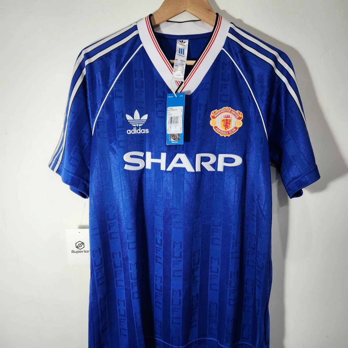 man united blue adidas kit retro