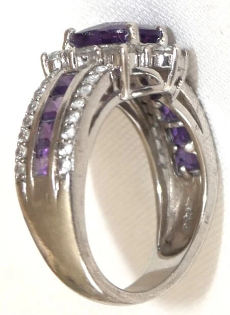 ANILLO DE PLATA ESTERLINA 925 AMATISTA P ESTRELLA M/P*M de diseñador talla 8 Foto 4 de 4