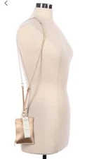 NEW NEW GIFT CHICOS WALLET COIN MONEY LICENSE PURSE LEOPARD CROSSBODY GOLD CHAIN