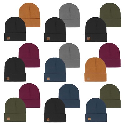 riverso Herren Beanie RIVFabian 2er Pack Outdoormütze Strickmütze Wintermütze 