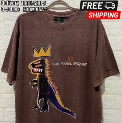 Jean-Michel-Basquiat Graphic Brown short sleeve T shirt Classic style