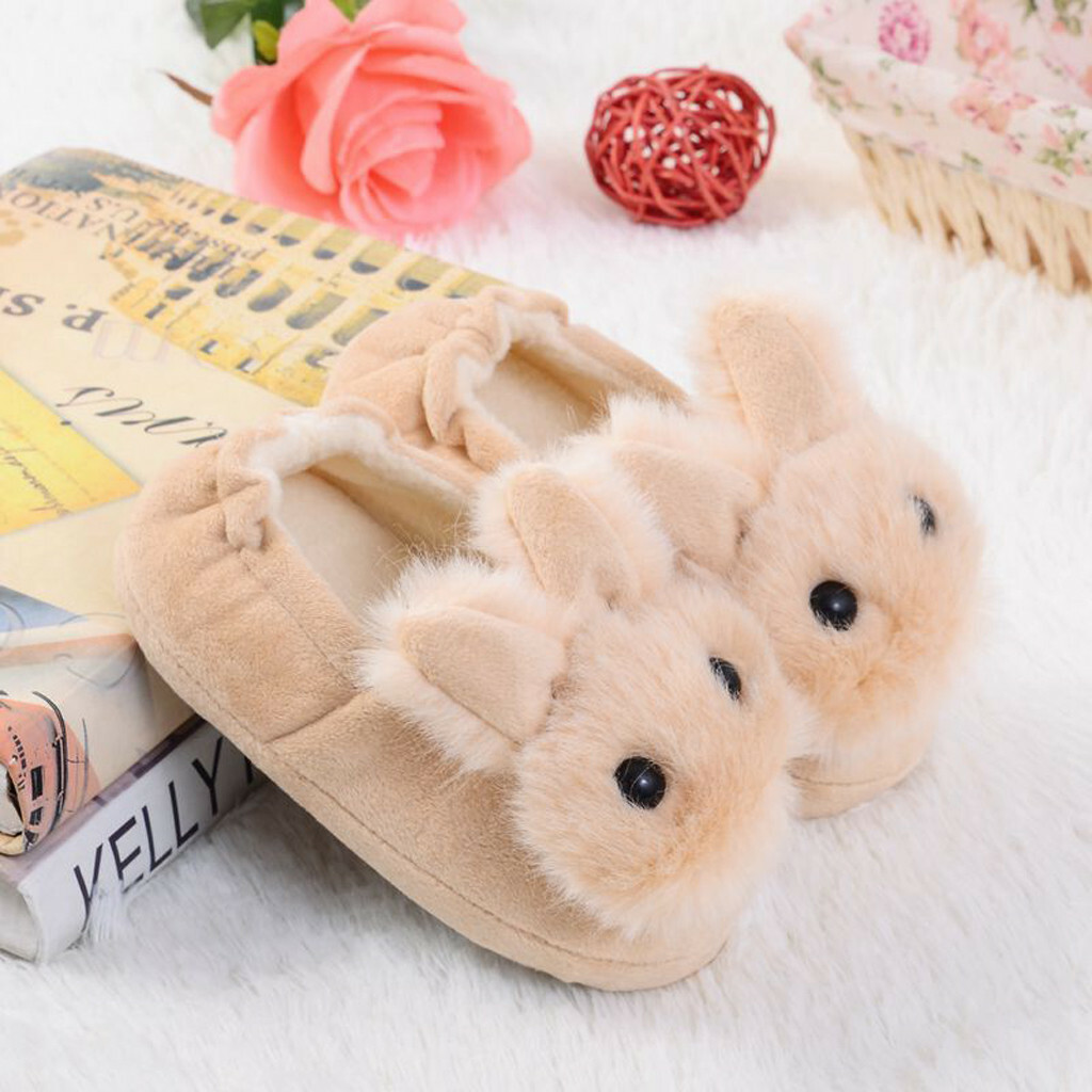 SAOLA Winter Toddler Infant Kids Baby Boys Girls Warm Shoes Cartoon Soft Sole Slippers