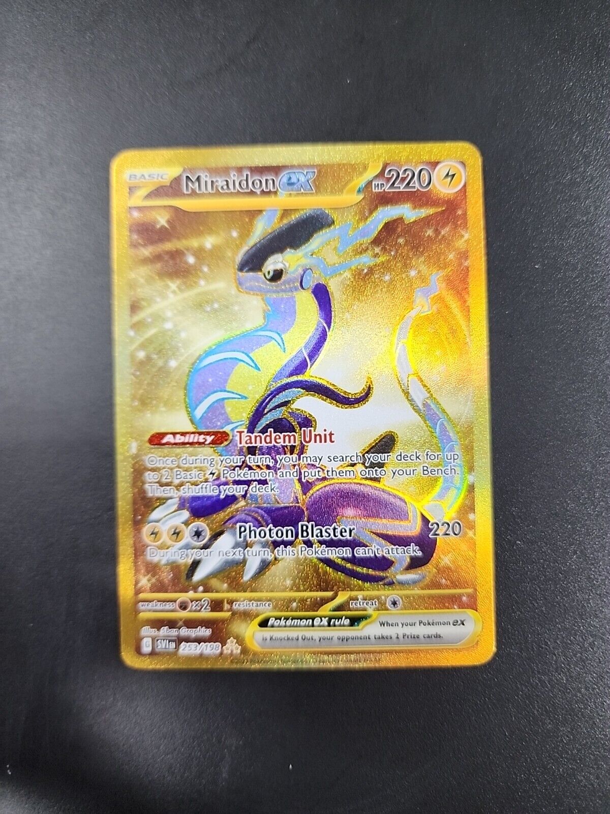 Pokemon TCG-scarlet and violet 253/198 miraidon ex gold, Hobbies & Toys,  Toys & Games on Carousell