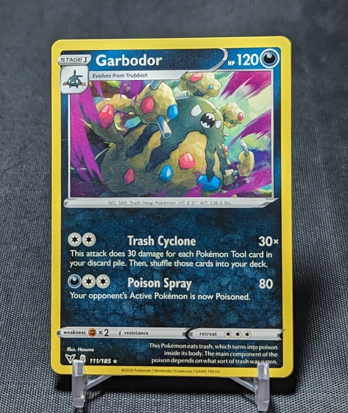 Garbodor Regular Rare Darkness 2020 Pokemon TCG SWSH VIVID VOLTAGE Card 111/185