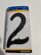 Hillman 839754, 2 - 4" Black Nail On Plastic House Mailbox Number