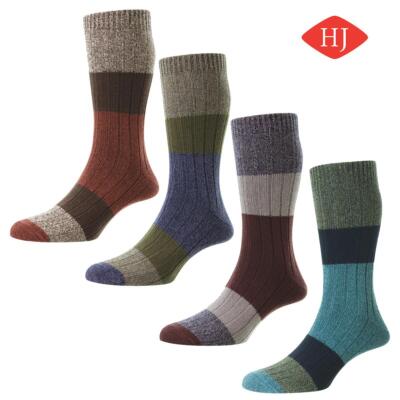 HJ Hall Baumwollsocken Herren Akazie Grobstrick Alltagssocke