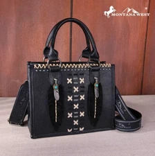 MW1259-8120 Montana West Feather Collection Tote/Crossbody wallet set