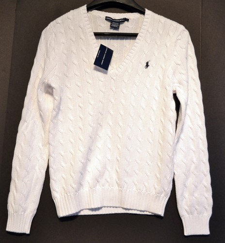 Ralph Lauren Sport Women Cable-knit Cotton V-neck Long Sleeve Sweater | eBay