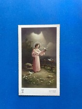 älteres Heiligenbildchen * Kommunionbildchen -  Jesus als Kind mit Tauben