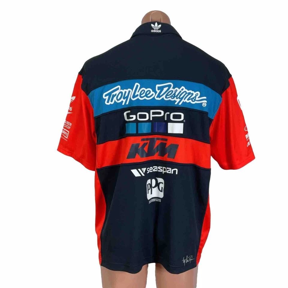 2016 Troy Lee Designs Team Pit Shirt Red Navy Blue Men’s Size XL KTM GO PRO - Image 2 of 4