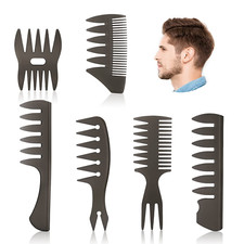 Mens Styling Comb, 6Pcs Wide Tooth Hair Comb Styling Set, Professional Shaping 