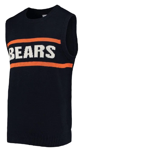 Starter Menu0026#039;s Navy/Orange Chicago Bears Player Sweater Vest - XXL -  NEW | eBay