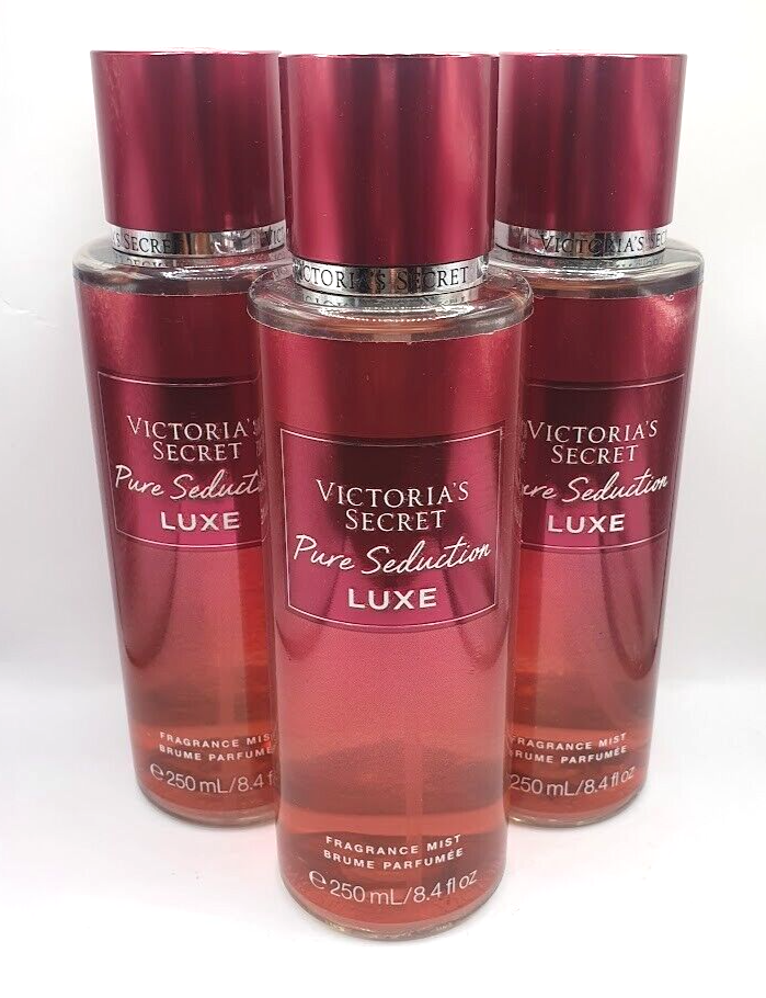 VICTORIA'S SECRET PURE SEDUCTION LUXE BODY MIST 8.4 FL OZ EACH (3