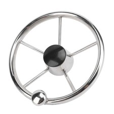 ⁺11 Boat Steering Wheel Marine Stainless Steel Steering Wheel 5 Spoke 25 Degree