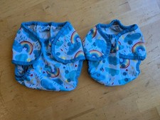 Thirsties Duo Wrap Set of 2 Size One Two Cloth Diaper Cover clouds rainbows
