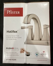 Pfister Bathroom Faucet Brushed Nickel Halifax Centerset LF-048-HLKK Showroom