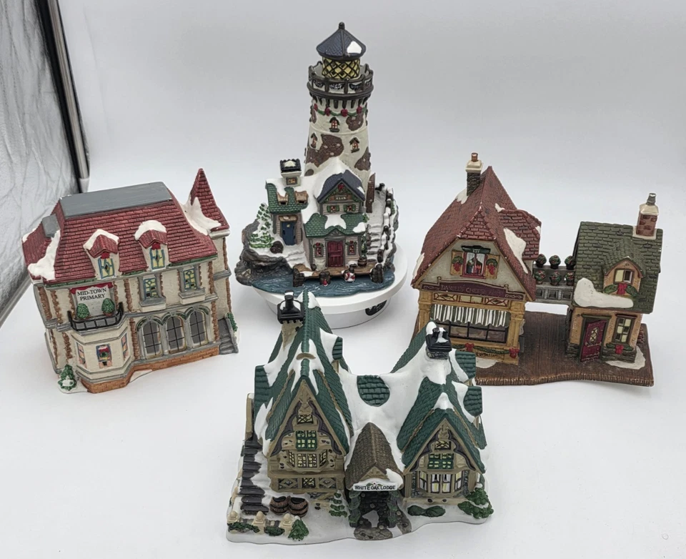Vintage Konvolut 4 Weihnachtsdorf Häuser 2003 Carole Towne, Northwood Hills,