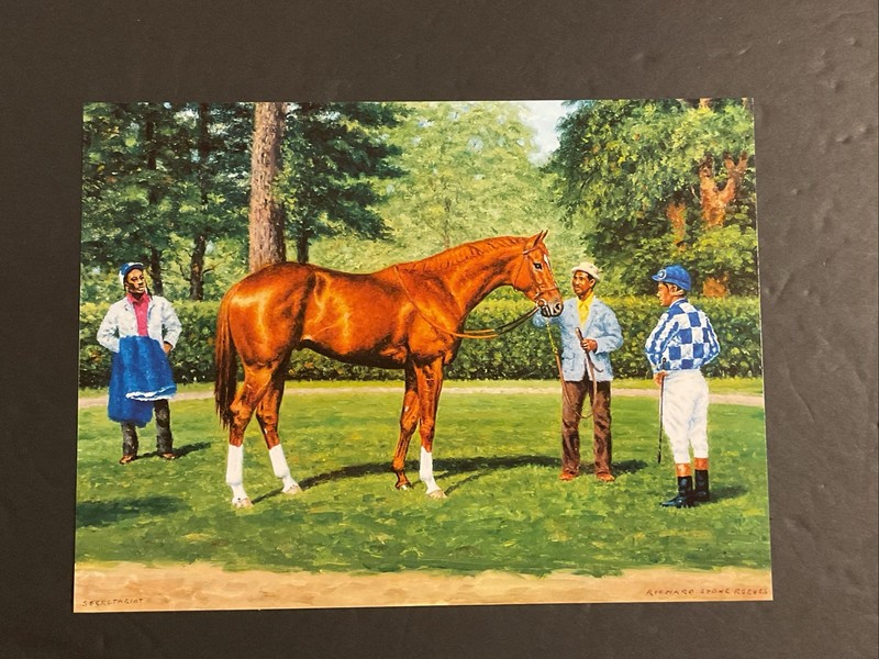 SECRETARIAT Photo Oil Painting 10 X 8 Horse Racing 1973 TRIPLE CROWN
