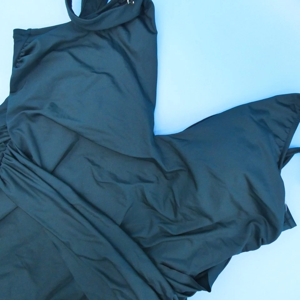 Traje de baño Magicsuit talla 12 verde trama torcida Valerie de una pieza fruncido cintura Foto 3 de 4