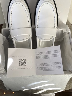 NEW IN BOX MANOLA BLAHNIK Tirandanu Calf Leather Penny Loafers Women 8 EU 38