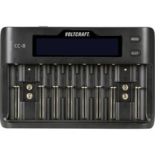 VOLTCRAFT CC-8 Rundzellen-Ladegerät LiIon, LiFePO, NiMH, NiCd A, Mignon (AA),