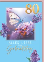 80. Geburtstag GlüCkwunschkarte Mit Umschlag Schmetterling Alles Liebe Zum 80. G