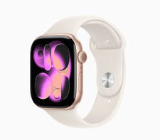 Apple Watch Series 11 46mm GPS Rose Gold Case w Light Blush Sport Band MEV64LW/A