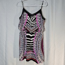 express dress XL womens spagetti straps short sundress pink & black