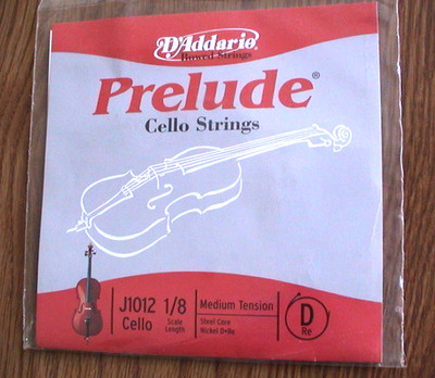 D'ADDARIO PRELUDE CELLO D STRING J1012 1/8 SCALE MED TENSION