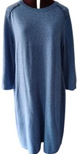 Talbots Warm Thick Blue Size XL Knee Length 3/4 Sleeve Sweater Dress