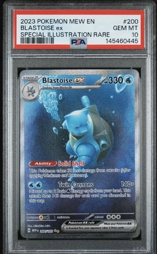 2023 POKEMON MEW EN-151 SIR #200 BLASTOISE EX PSA 10 FRESH CERT