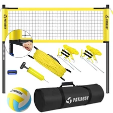 Professional Volleyball Net Set Heavy Duty Portable with Adjustable Poles +Bag