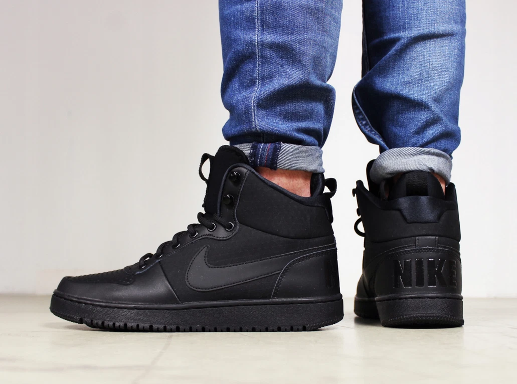 Nike Court Borough Mid Winter Black Waterproof Men's Trainers Shoes UK 7-11.5