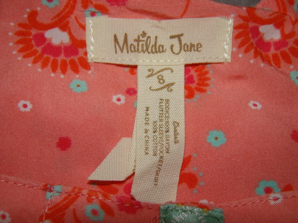 Matilda Jane Girls Size 8 Friends Forever Wale Cord Scalloped Sloane Dress - Image 4 of 4