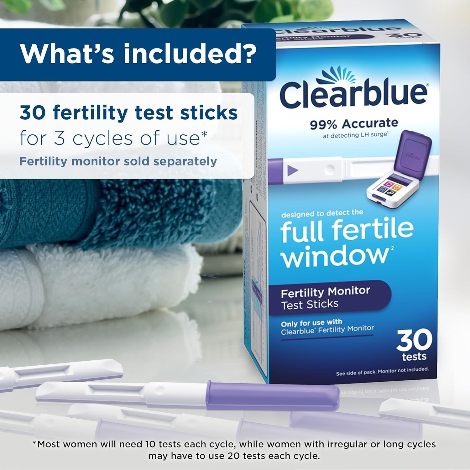 Clearblue Fertility Pregnancy Monitor Test Sticks 30 count Home Monitor Exp 2026