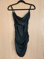 Shein ruched bodycon cami dress black