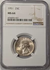 1951 Washington Quarter - NGC MS64 - A127