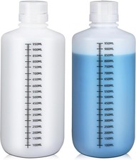 32oz/1000ml Narrow Mouth Plastic Bottles with Caps, HDPE Laboratory Grade