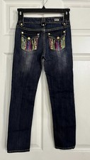 Coogi Dark Wash Denim Jeans Girls Size 8 Patches