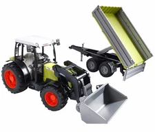 Bruder #02112 ClaasNectis 267 F Tractor with Front Loader and Tipping Trailer!